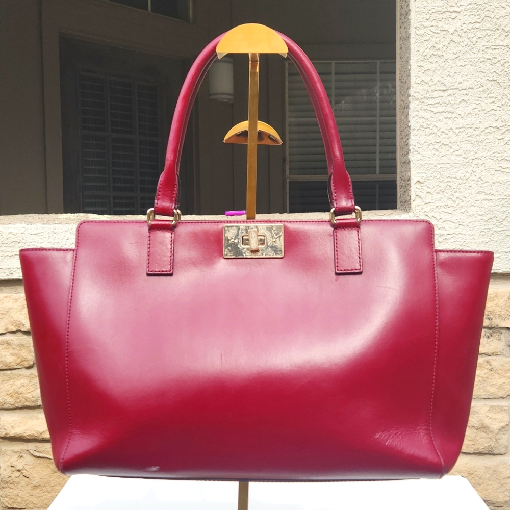 Kate Spade Kelsey Tote in Orchard Valley (Deep Red/Burgandy color) - Large Tote